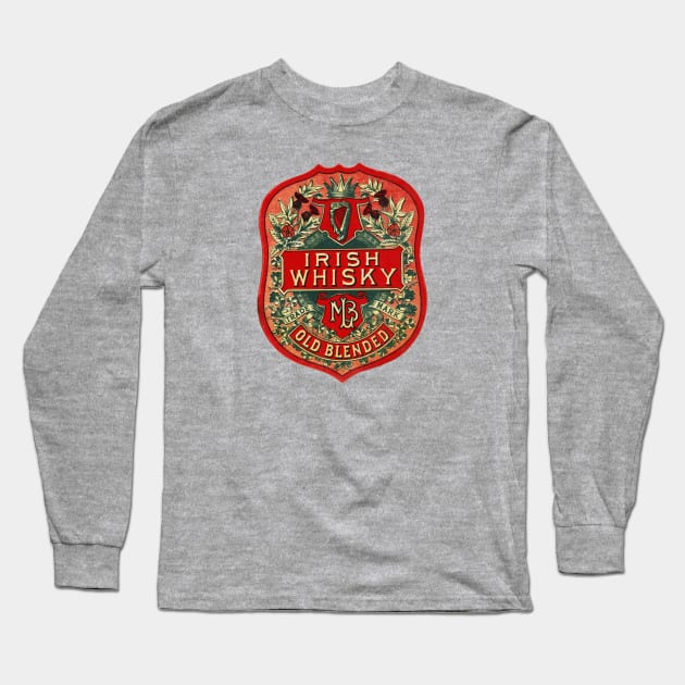 VINTAGE IRISH WHISKEY Long Sleeve T-Shirt by thedeuce